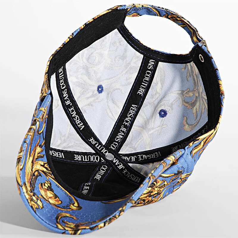 jeans couture/范思哲 男女同款蓝色巴洛克花纹饰棒球帽子 蓝色eg23