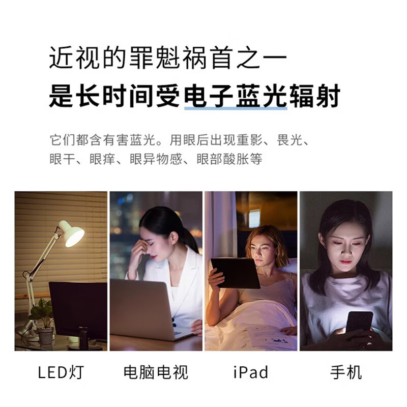 镜呗防蓝光眼镜男士专用近视眼镜可配度数镜片电脑手机办公护目抗疲劳 透明灰【商务休闲风】 依视路万新1.74防蓝光300-1500°镜片【透明镜片】