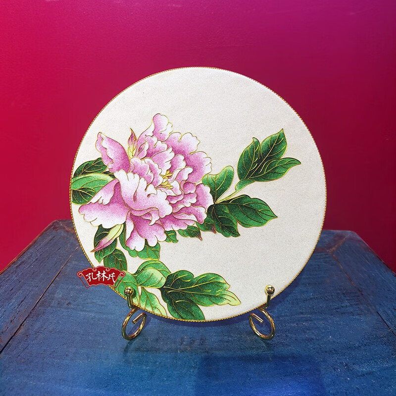 掐丝珐琅画 手工diy材料包 金丝画 新手简易入门 20*20cm牡丹彩砂材料