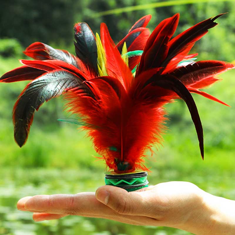 妙普乐儿童小学生比赛专用羽毛耐踢毛毽球老式键大人运动腱鸡毛毽子