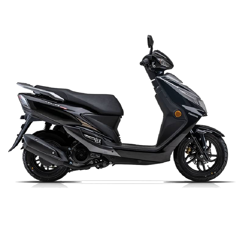 豪爵(haojue)摩托车ucr125黑色双启扶手版踏板燃油车外卖通勤可上牌