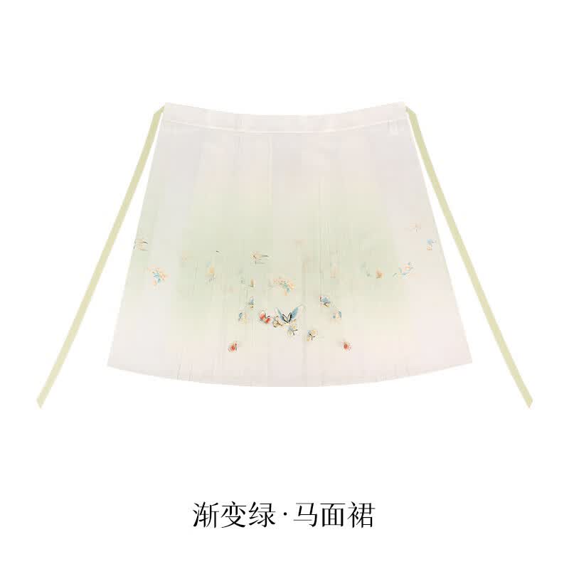 重回汉唐琼华直领对襟衫百迭裙国风马面裙套装原创汉服女装夏 渐变绿马面裙现货 155怎么样,好用不?