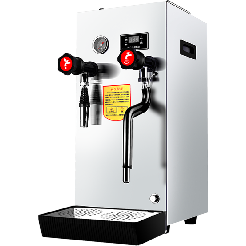 美莱特全自动蒸汽开水机打奶泡机萃茶加热器商用奶茶店多功能开水器 三龙头银色（一热水一温水一蒸汽）