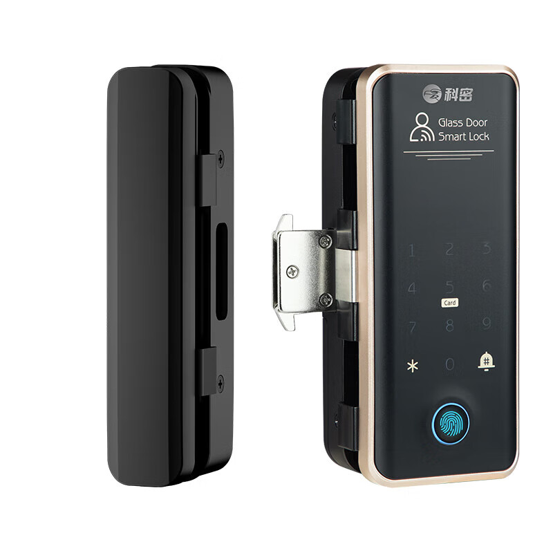 科密 公司办公室密码锁玻璃门指纹锁智能蓝牙门禁锁密码刷卡免开孔