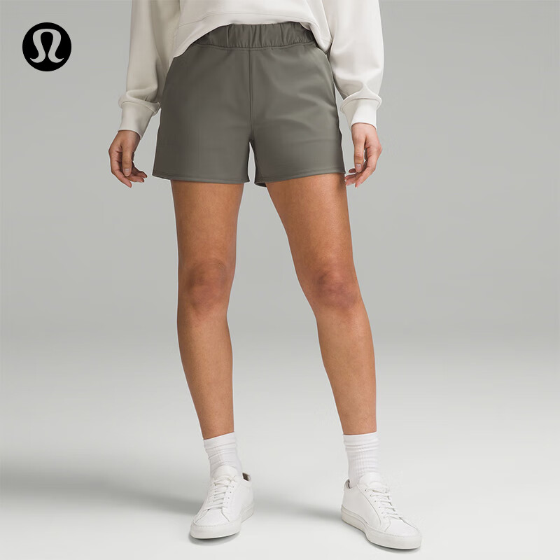 lululemon丨luxtreme64 pull-on 女士修身中腰短裤 lw7cp8s 绿灰色