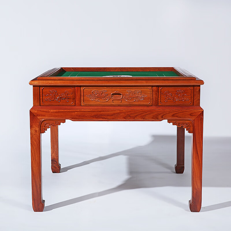 红木家具缅甸花梨(学名:大果紫檀)全自动木麻将桌实木中式棋牌桌餐桌