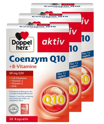 德国双心(doppelherz)原装进口辅酶素q10软胶囊3盒 30粒/盒