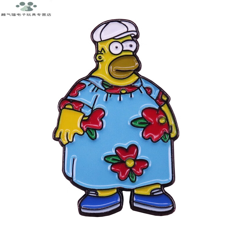 汀白辛普森一家书包扣 胸针可爱卡通书包别针装饰个性创意徽章 黑色01