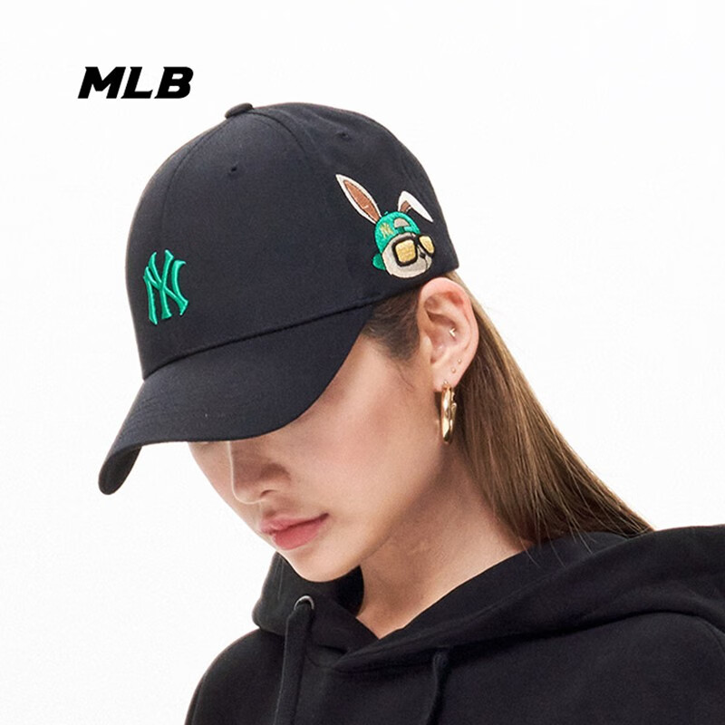 美职棒（MLB）兔年新年款棒球帽 男女NY休闲帽子情侣鸭舌帽23春季新款3ACPR013N 纽约洋基队/黑色 F