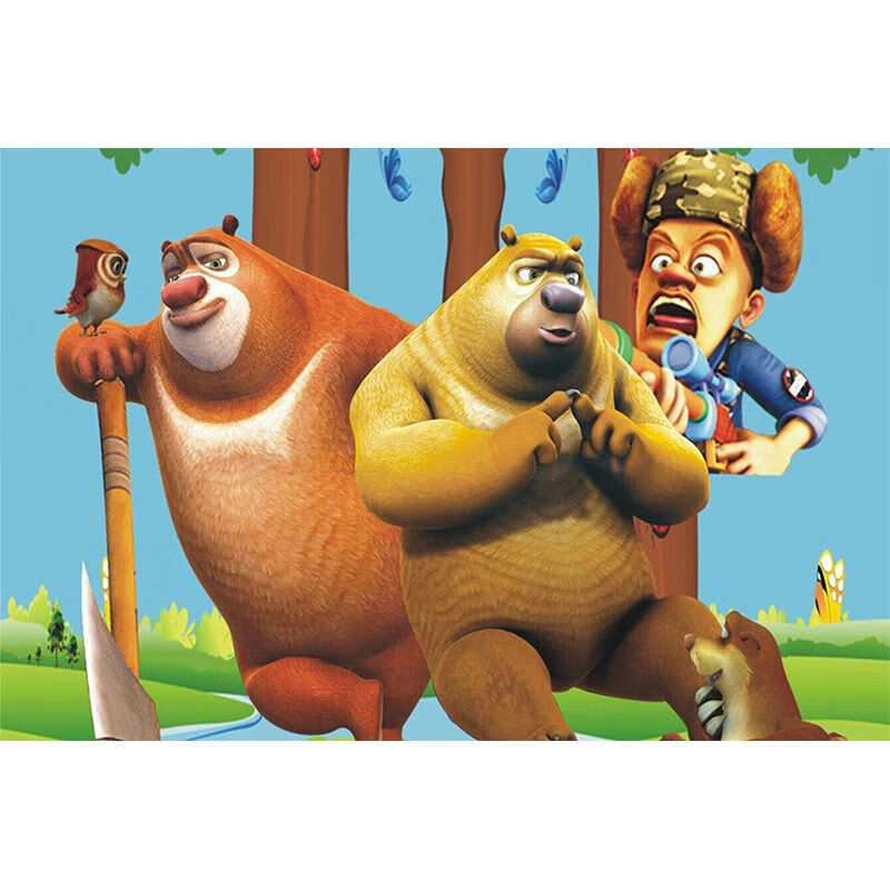 熊大熊二拼图 熊出没熊大熊二儿童木质拼图1000片500片卡通动漫人物