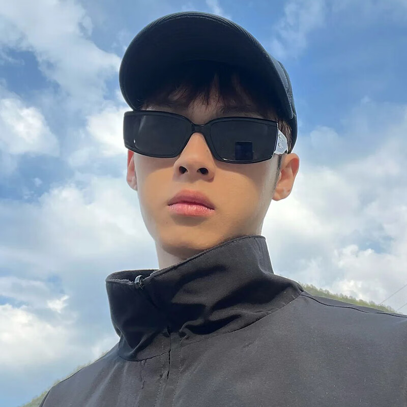 芝雅雨网红墨镜男潮人搞怪蹦迪复古小方框开车防紫外线太阳镜男女潮