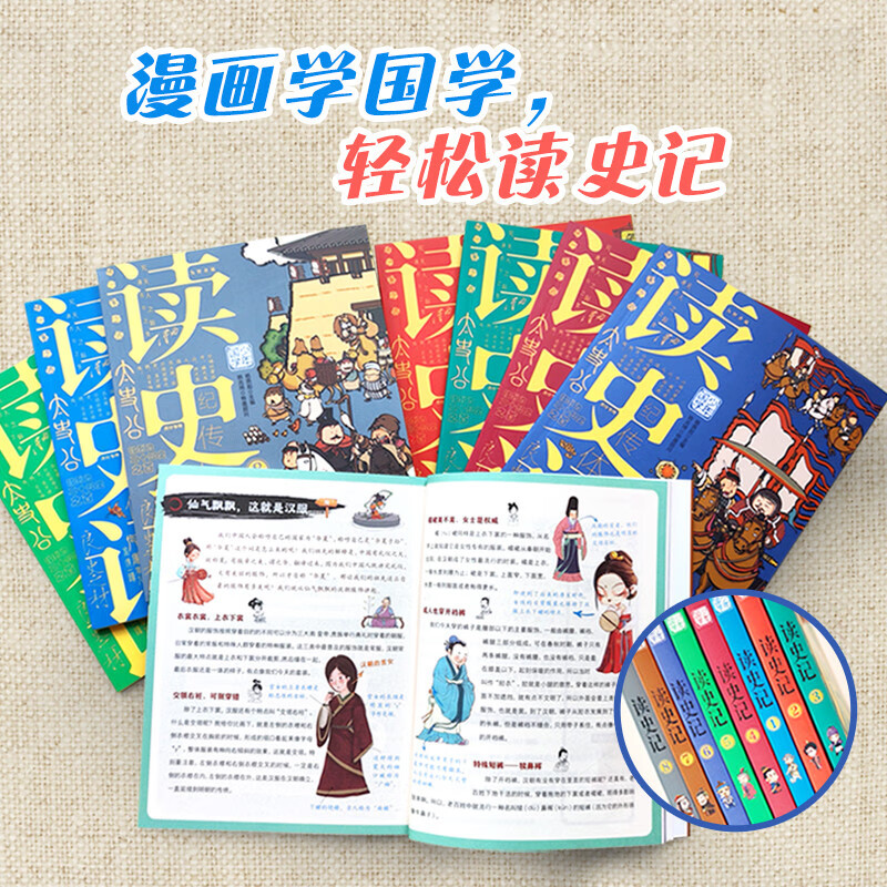 读史记 少年国学历史入门读物 漫画彩图版8册详情图