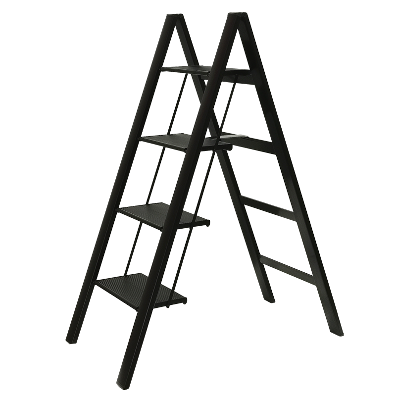长谷川家用梯TTE-4BK铝合金人字梯多功能梯凳超薄收纳300斤级高承重