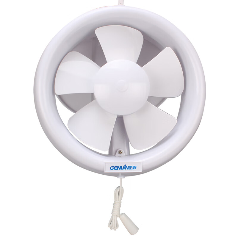 嗣音玻璃窗式排气扇卫生间圆形6寸换气扇厨房拉绳抽风排风扇18孔 风扇