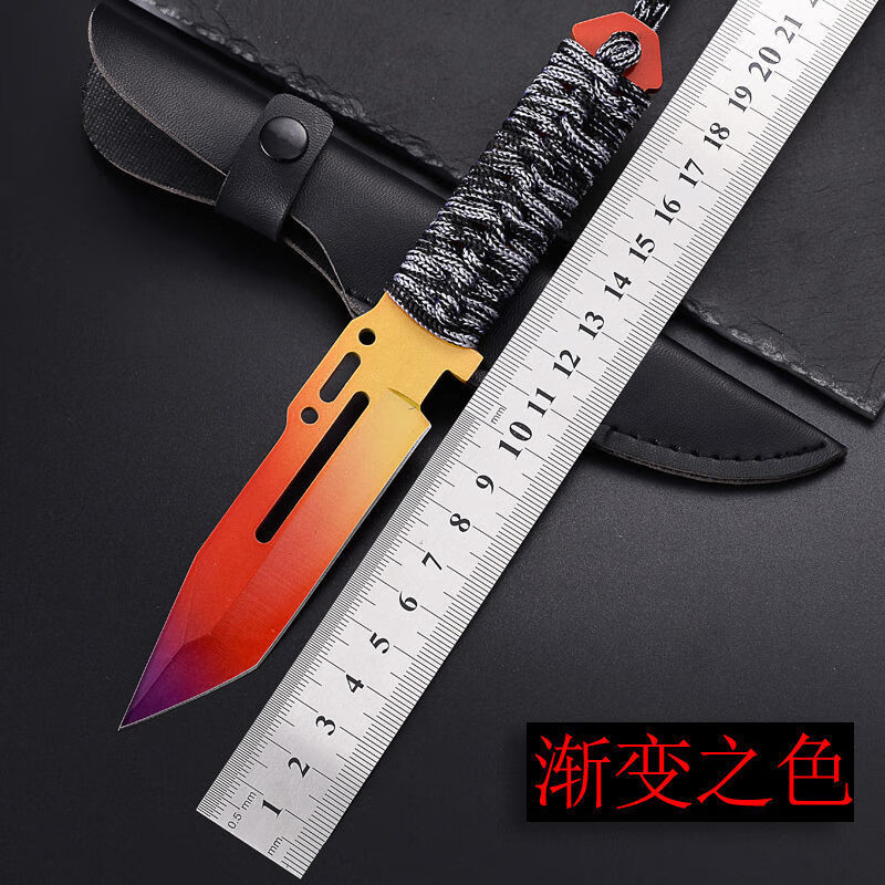 系绳刀求生军刀野外直刀防身开刃锋利户外刀随身刀具