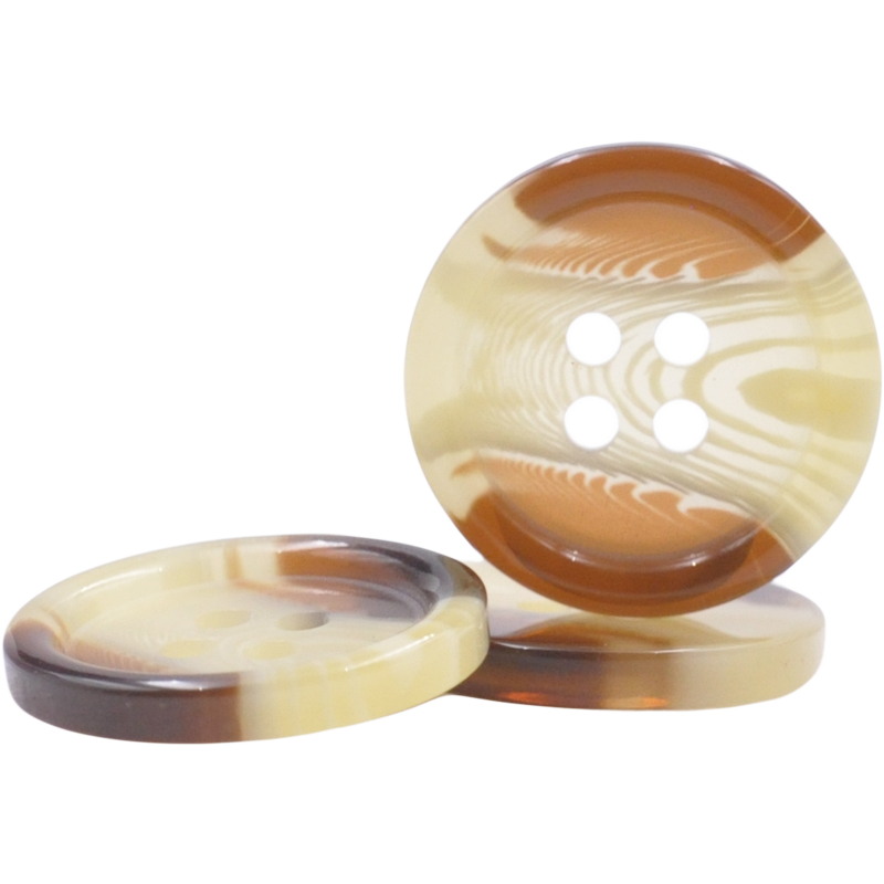 蓬勃 樹(shù)脂紐扣米咖色花紋扣子細(xì)邊四眼 襯衣扣西褲西服扣風(fēng)衣鈕扣 咖啡色 12.5mm【10顆】
