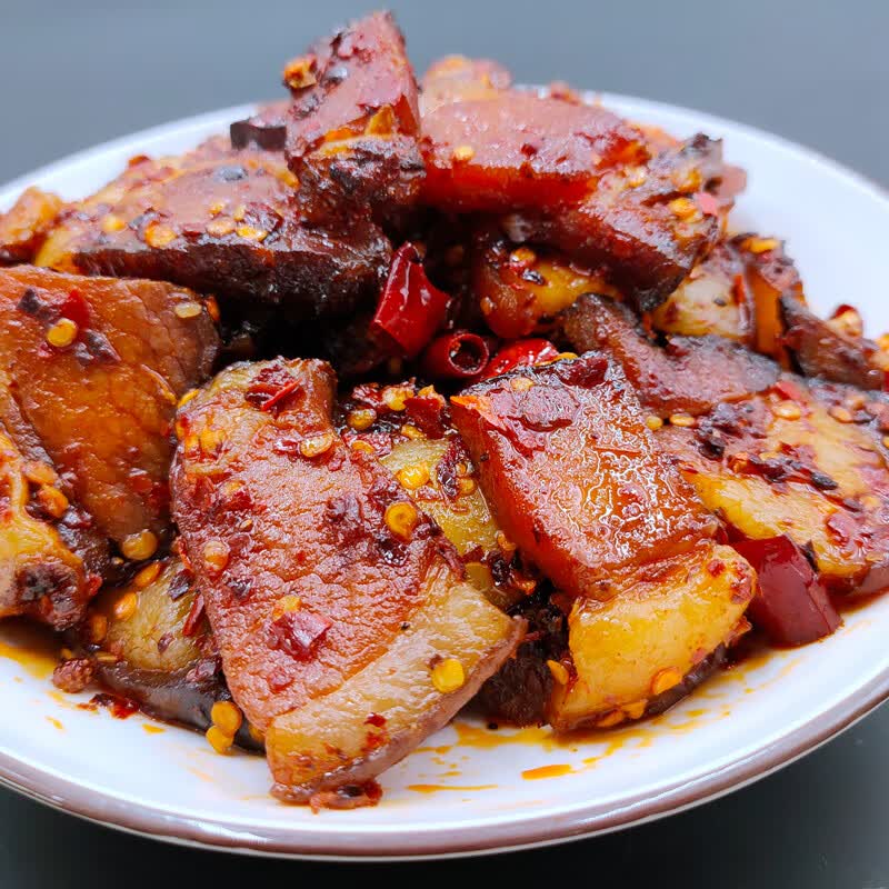 哺食旺湖南湘西特产即食腊肉300g瓶瘦肉后臀坐板肉柴火烟熏农家腊肉