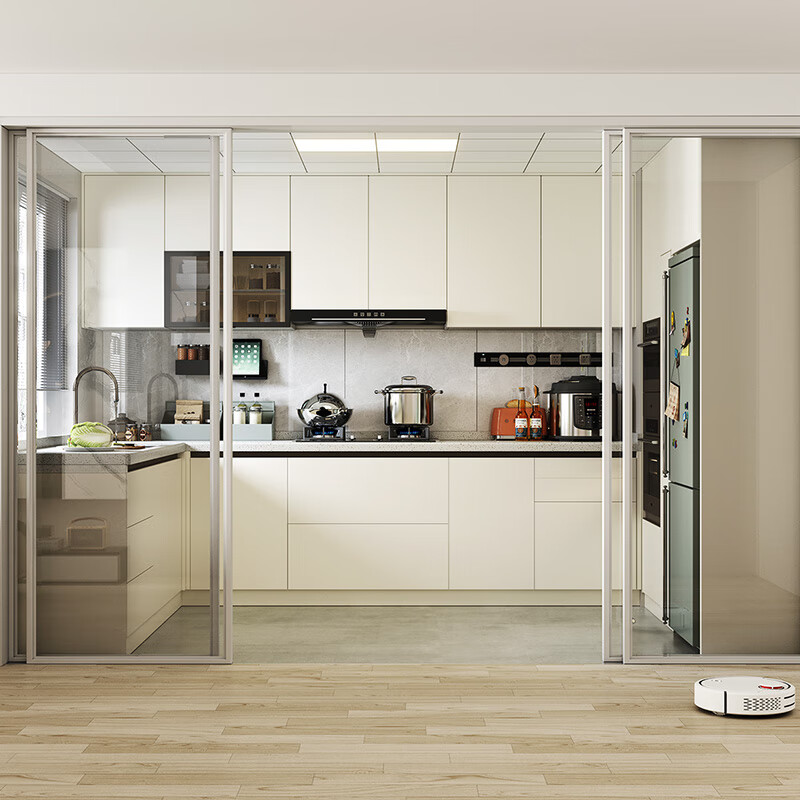 山头林村灶台一体柜大理石橱定制厨房整体橱开放式厨房橱家用厨整体