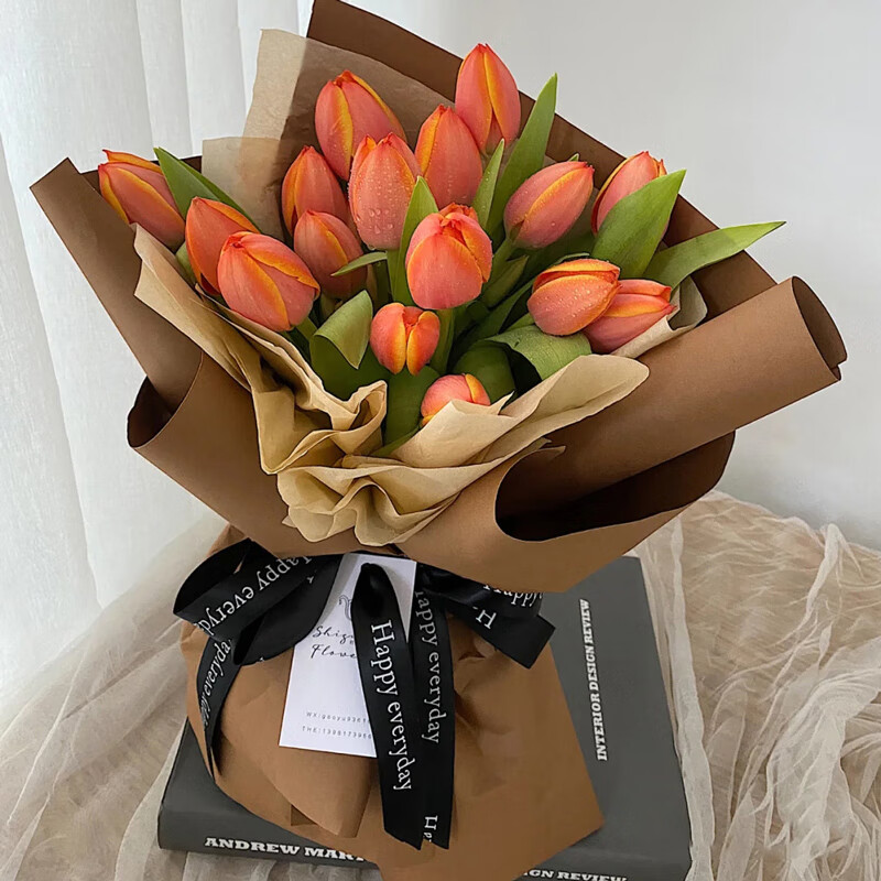 莱一束郁金香花束鲜花速递送女友老婆生日礼物同城配送深圳北京上海