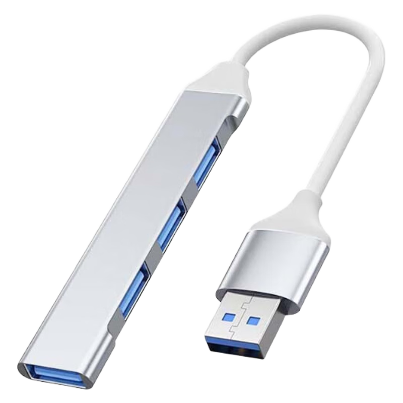 typec擴(kuò)展塢四口USB擴(kuò)展電腦集線器擴(kuò)展器usb3.0分線器車(chē)載一托四hub拓展塢USB3.0 USB 3.0四合一銀色