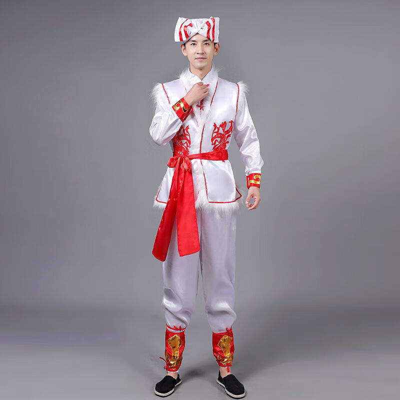 牧兽陕北安塞腰鼓服传统民族舞狮打鼓龙舟服陕西广场舞秧歌民歌服陕西