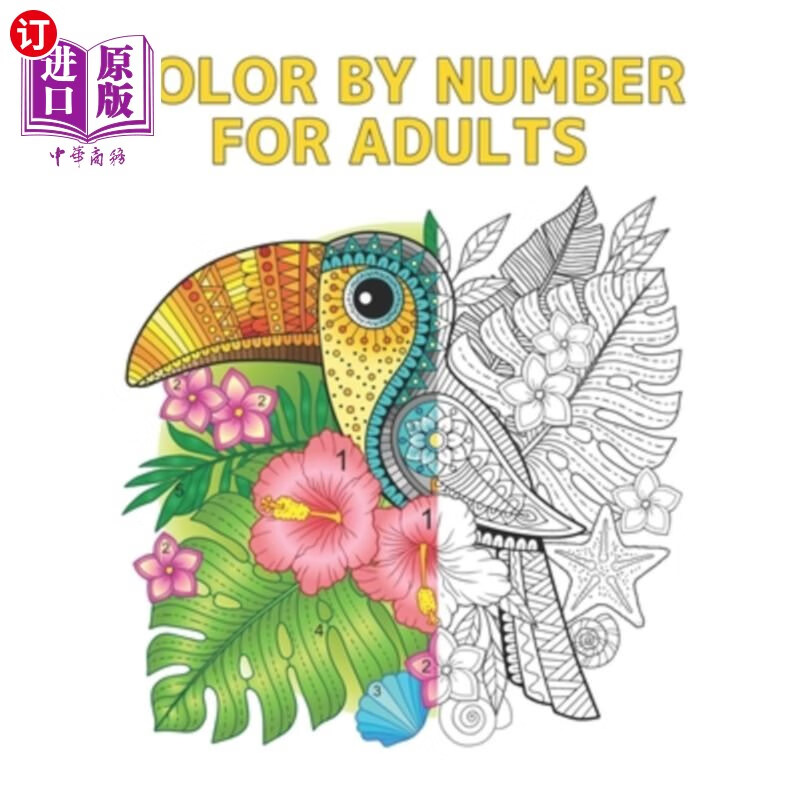 by number desi 成人按数字着色:60种动物,花卉,鸟类,房屋和图案