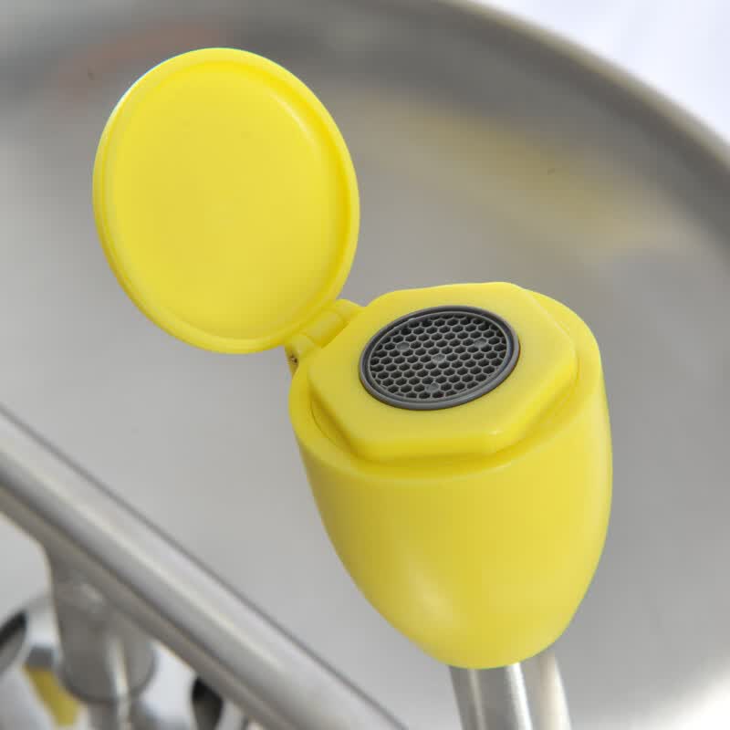 洗眼器喷头验厂abs塑料冲眼器带防尘盖内螺纹接头紧急洗眼器配件 单个