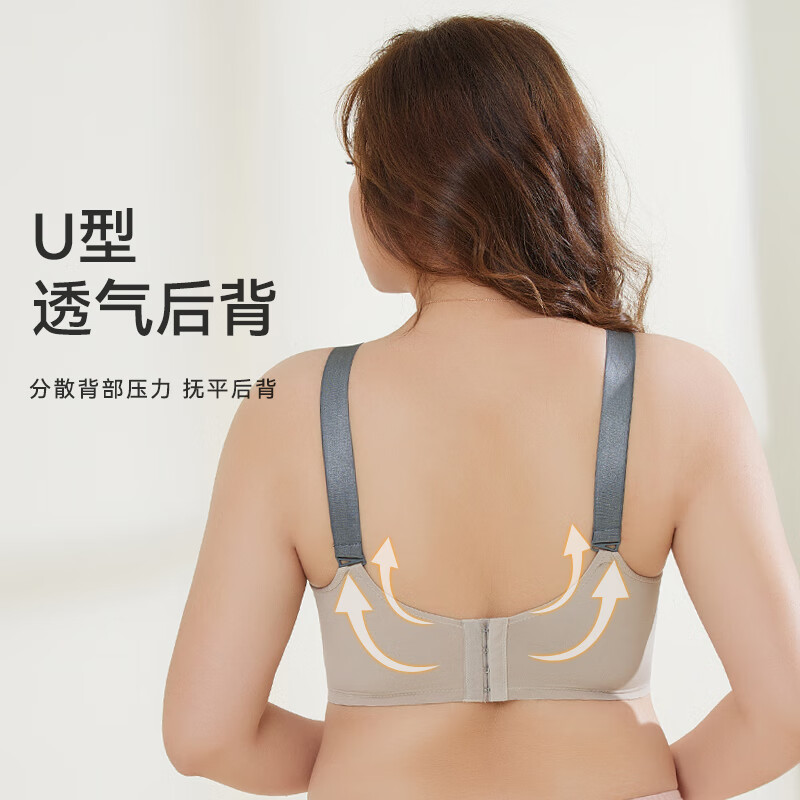 霞婷（xiating）哺乳内衣大码全罩杯孕期专用大胸显小喂奶孕妇文胸 23-08茶绿 36/80E