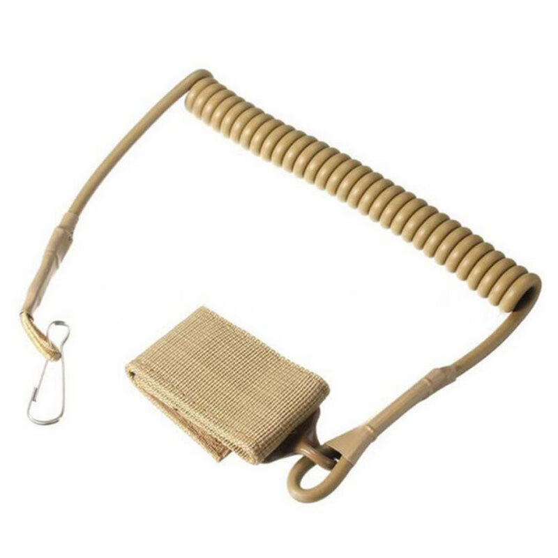 三匠伸缩弹簧枪纲绳卡其色  战术枪栓腰挂伸缩枪纲防抢安全绳快拔纲绳