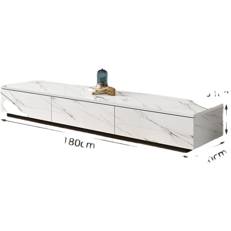 澜墨 岩板电视柜茶几组合简约现代轻奢电视机地柜子家用卧室小户型客厅 1.8米电视柜【白石纹+岩板台面】 送货上楼自行安装