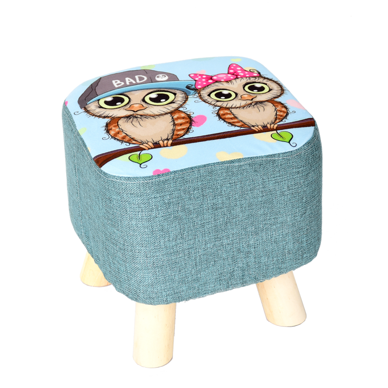 米茵实木换鞋凳时尚穿鞋凳创意方凳布艺家用小凳子沙发凳板凳 方凳 玫红色