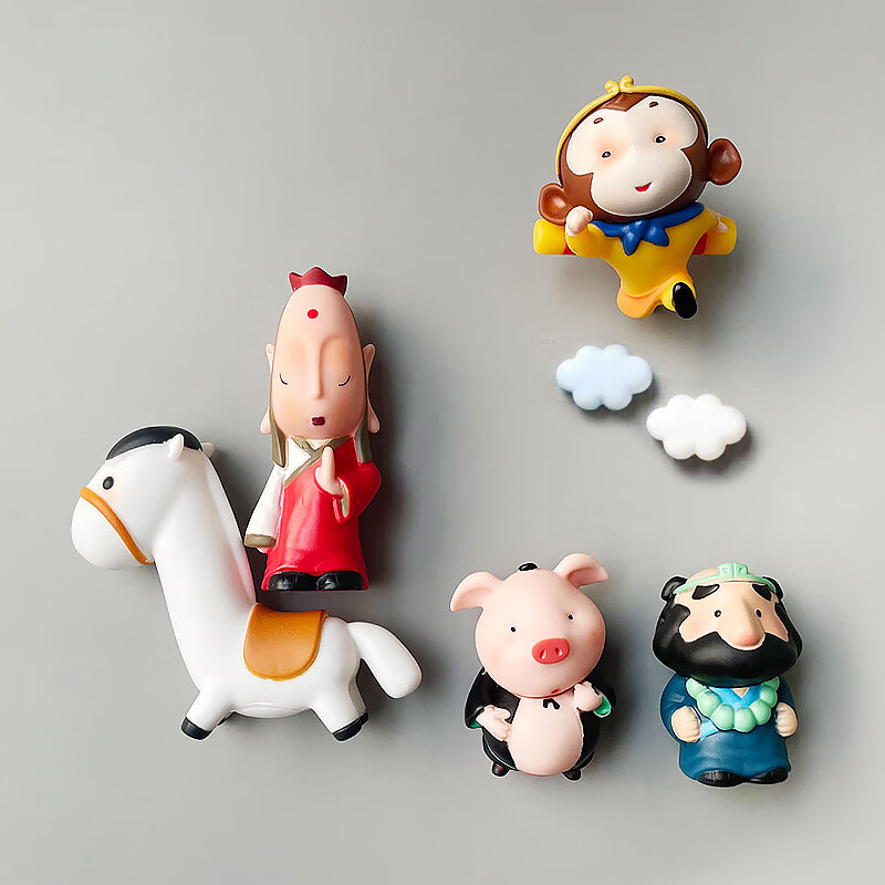 贴入户门装饰品创意立体卡通可爱唐僧孙悟 师徒五人一组(搪胶中空)