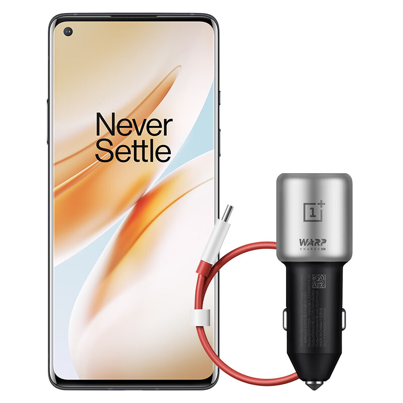 一加 OnePlus 8 5G旗舰 90Hz高清柔性屏 高通骁龙865 180g轻薄手感 12GB+256GB 黑镜 超清超广角拍照游戏手机【车载闪充套装】