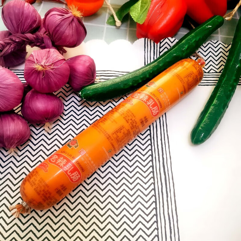 虎钢馋迎宾二厂老辣乳肠约500克/根辣味火腿肉早餐三明治切片天津火腿