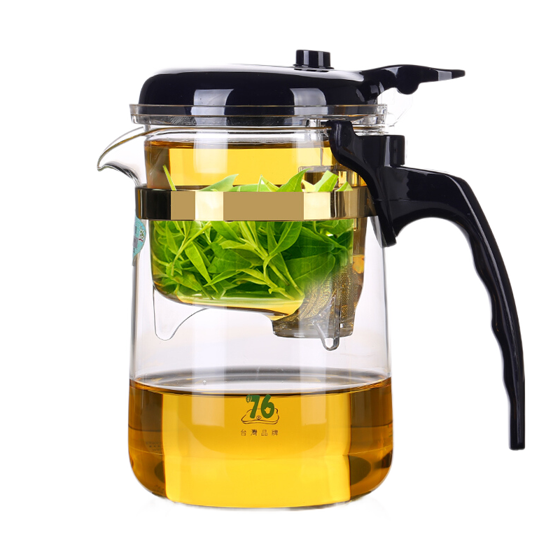 76臺灣76飄逸杯功夫泡茶壺沖茶器過(guò)濾內膽高硼硅玻璃茶壺套裝茶具 370ml壺+配2杯+杯刷