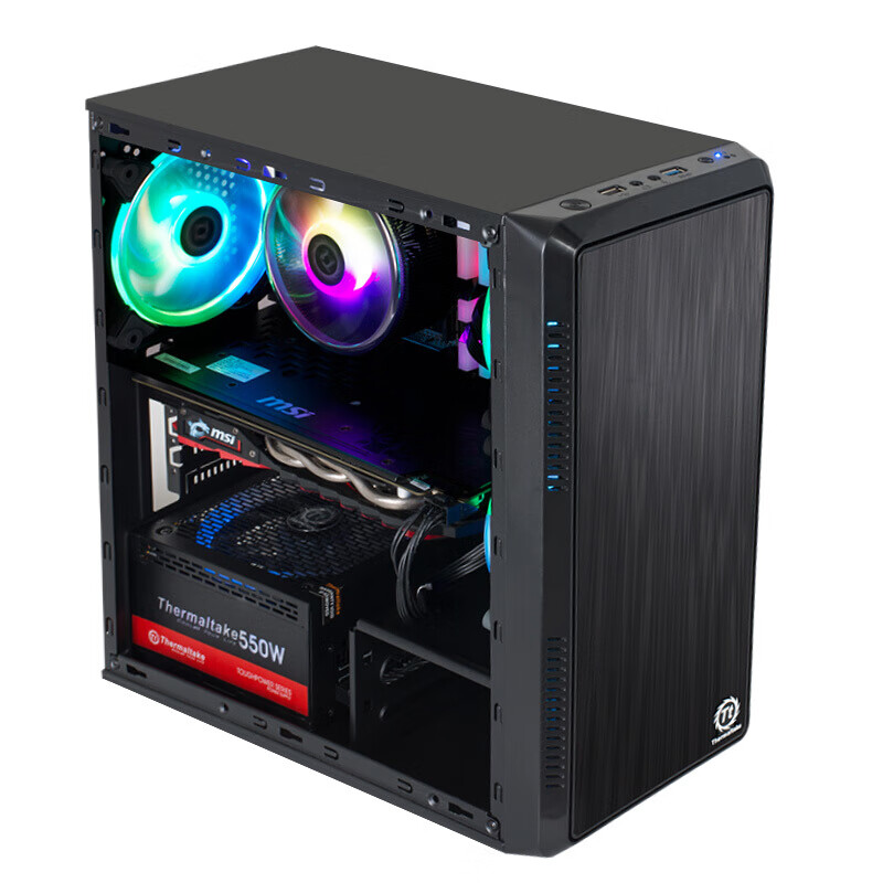 Tt（Thermaltake）启航者S3 机箱电源套装台式机电脑主机（含300W电源/支持M-ATX主板/支持水冷/支持长显卡）