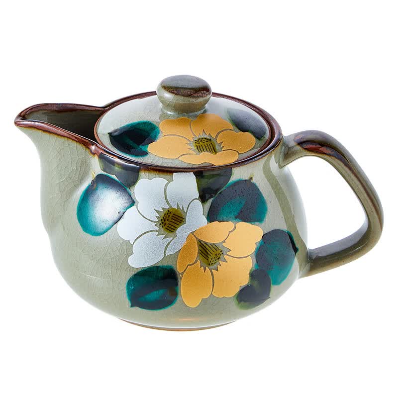 可可屋 日本原装进口九谷烧茶具套装日式和风茶壶茶杯功夫茶器手绘描金美山窯金銀椿茶壶 中 09 103 参数详情评论 聚折扣