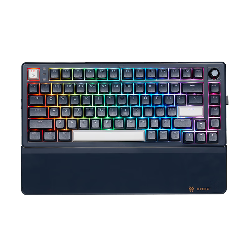 Hyeku 黑峡谷 E2s Pro 83键 2.4G蓝牙 多模无线机械键盘 午夜蓝 黑莓冰淇淋轴 RGB