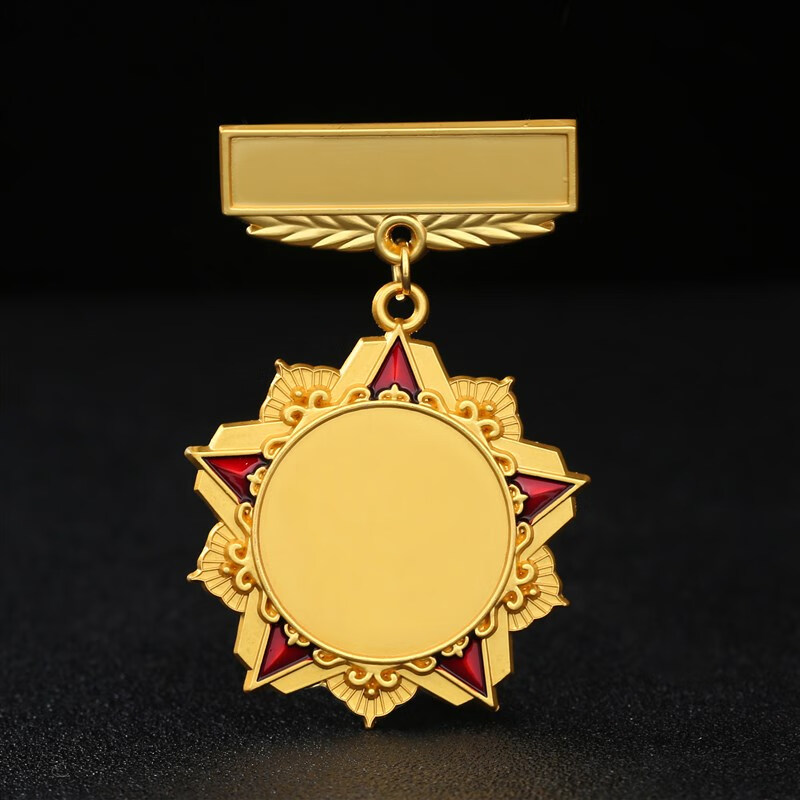 定制做订做徽章先进功勋章员工入职周年退休荣誉奖表彰纪节庆 金色 5
