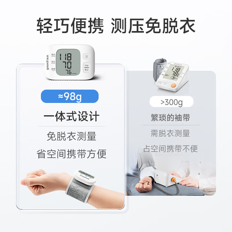 鱼跃（yuwell）腕式电子血压计血压仪家用医用级高精准血压测量仪器表监测仪 语音播报腕式迭代升级款8800C 