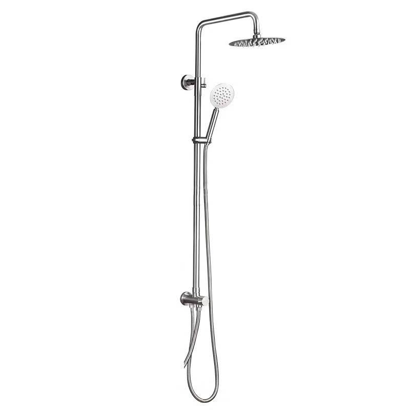 扑哩扑剌304不锈钢单冷淋浴花洒套装分体式电热器家用天淋浴喷头 明装