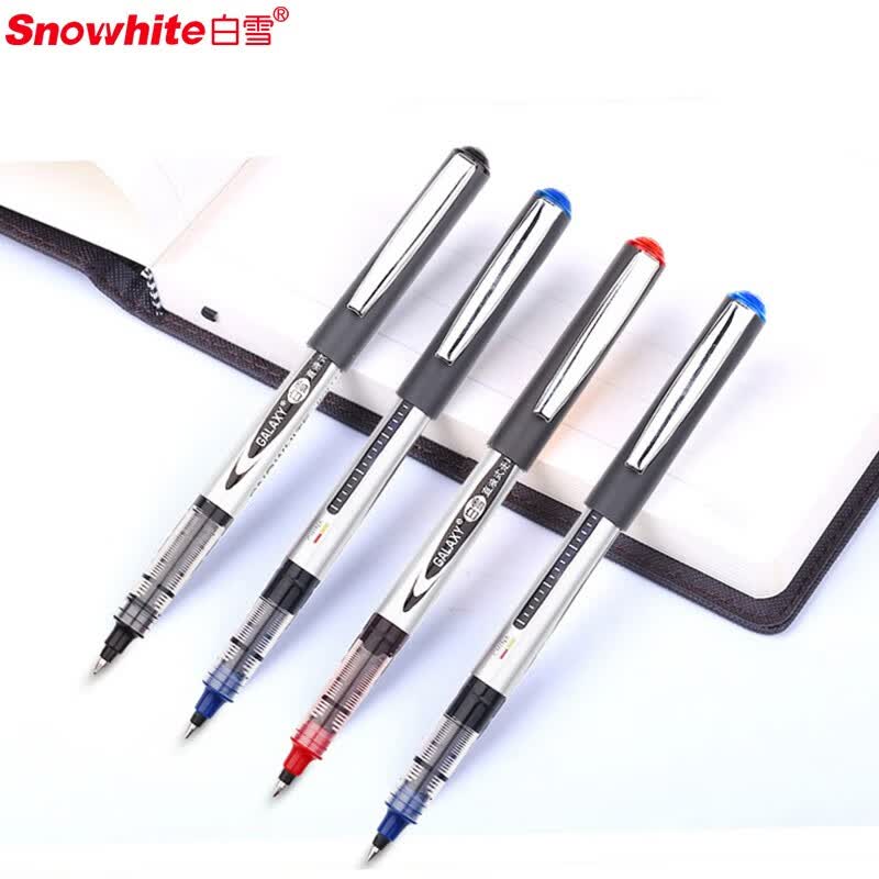 白雪(snowhite)直液笔 子弹头0.5速干直液式中性笔黑色学生文具走珠笔办公用品签字笔 155 6支黑 子弹头使用感如何?