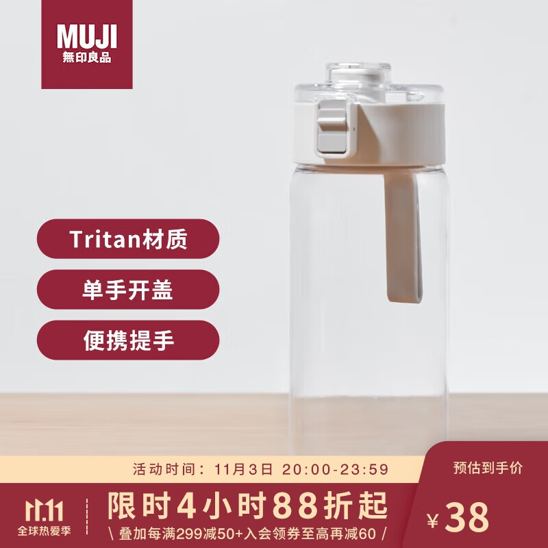 无印良品（MUJI）共聚酯 便携水杯 550ml 塑料杯运动水杯茶杯Tritan材质儿童水杯使用感如何?