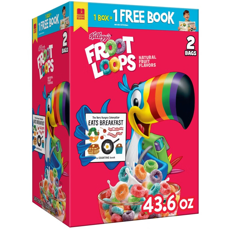 froot loops 盒装1240g彩色水果麦片圈