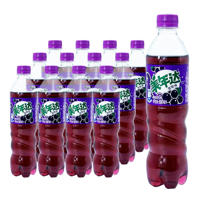 百事可乐美年达葡萄味500ml*12瓶装整箱果味碳酸饮料汽水百事可乐出品