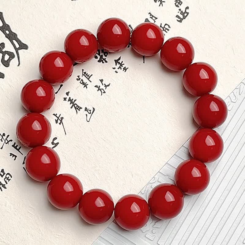 灵月阁菩提根玉兔手链手串男女情侣文玩手把件菩提子佛珠手持兔年礼物 车厘子圆珠 12mm怎么看?