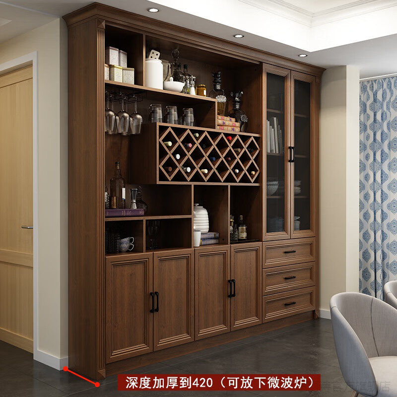 酒柜客厅靠墙简约现代餐边柜客厅酒柜储物柜欧式餐厅柜多功能收纳柜子