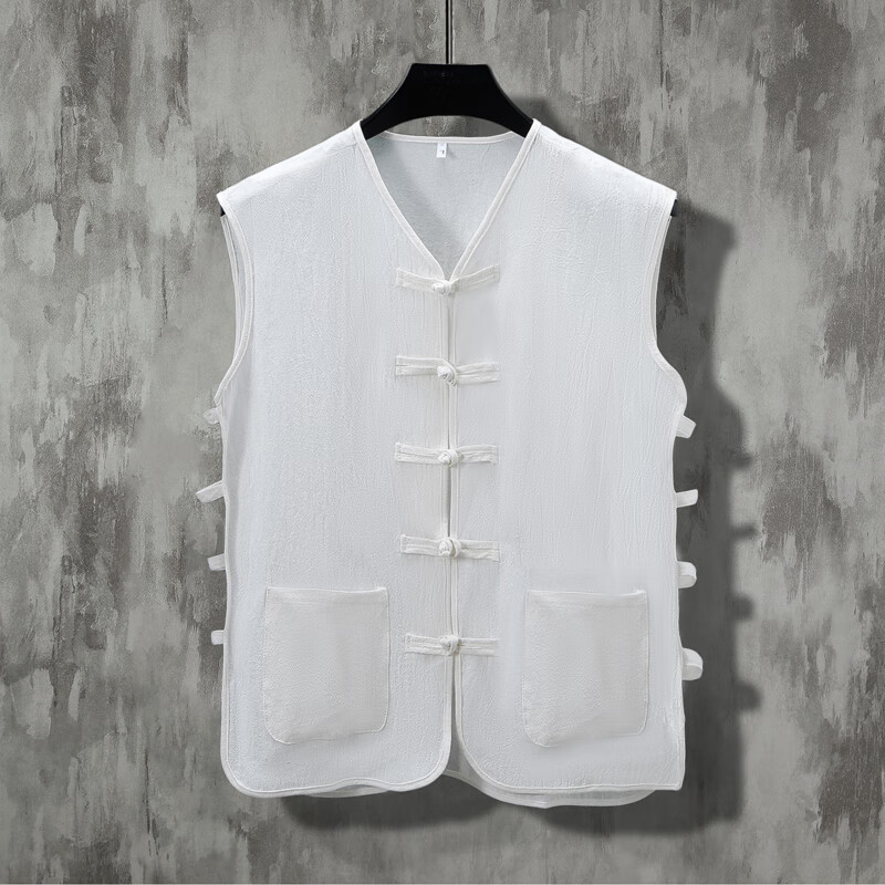 筝宁马褂男夏天夏季中式汗衫老北京背心无袖老头衫开衫唐装坎肩中国风