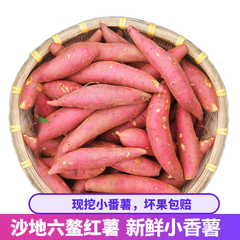 新鲜红薯 沙地六鳌红薯板栗薯地瓜 非湛江金手指小香薯 大果 2.5kg