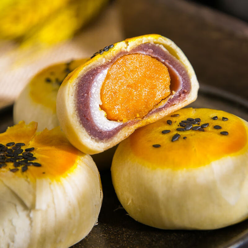 【多买多送】海鸭蛋黄酥早餐雪媚娘网红零食手工糕点月饼馅饼整箱戚悦 红豆味雪媚娘蛋黄酥 4个装